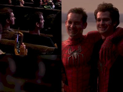 Tobey Maguire & Andrew Garfield Kegep Lagi Nonton 'Everything Everywhere' di Bioskop