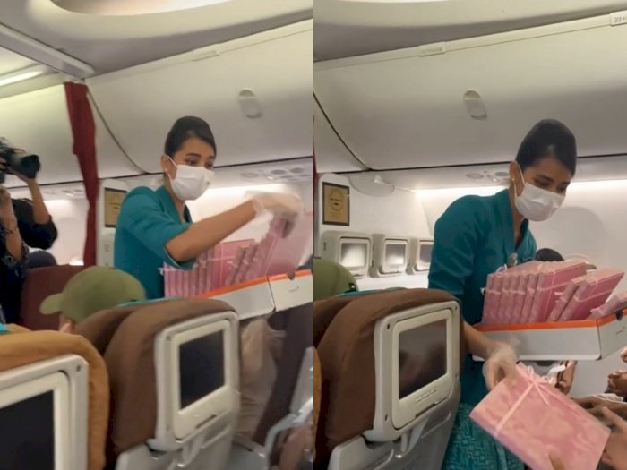 Viral Pesawat Garuda Indonesia Bagikan Hijab Gratis kepada Seluruh Penumpang Pesawat