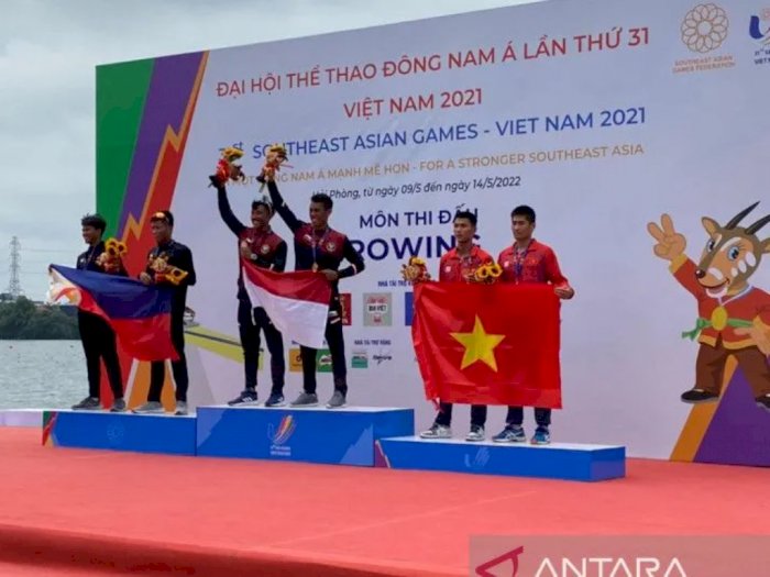 Indonesia Sabet Emas Pertama SEA Games Vietnam dari Cabor Dayung