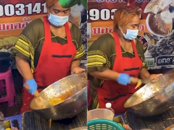 Anti Mainstream Pedagang Rujak Mangga di Thailand Sajikan Makanan seperti lagi Marah