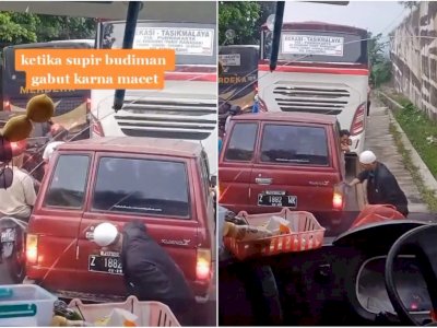 Gabut karena Macet, Sopir Bus Bersihkan Mobil Orang Lain Malah Banjir Pujian Netizen