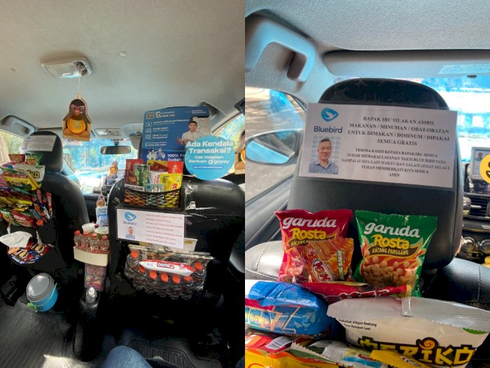 Viral Sopir Taksi Sediakan Snack Gratis untuk Penumpang, Mobil Disulap seperti Warung