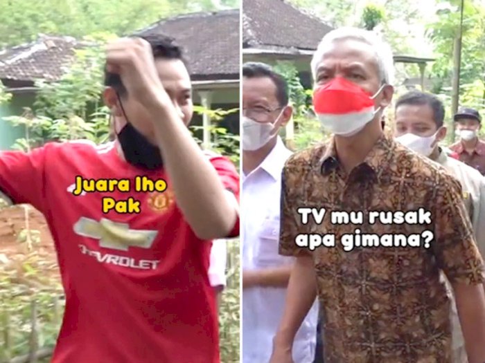 Fans MU Ngomong akan Juara di Depan Ganjar Pranowo: TV-mu Rusak?