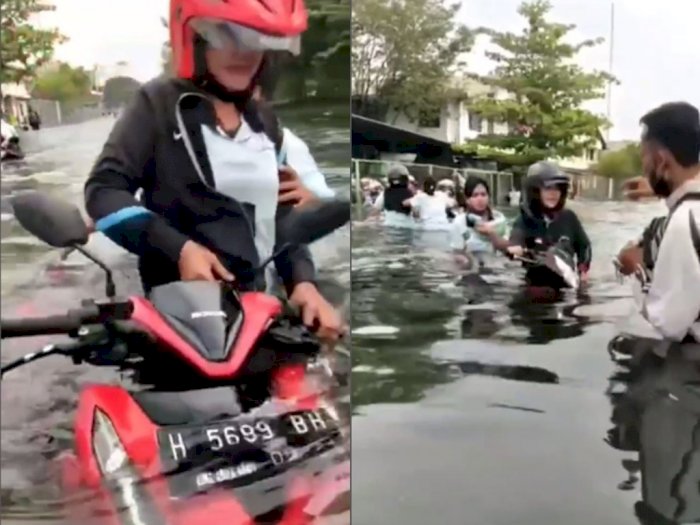 Tanggul Semarang Jebol, Netizen Ceritakan Pengalaman Mengatasi Motor yang Tenggelam