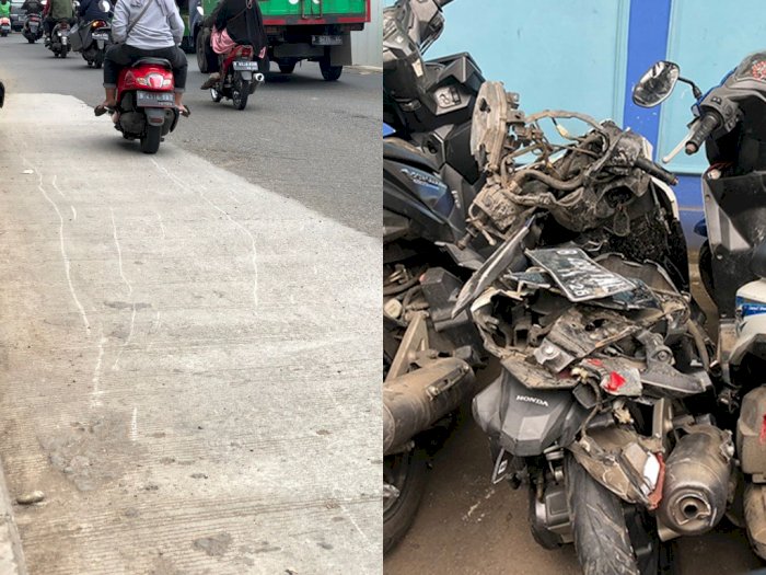 Melihat TKP-Kendaraan pasca Kecelakaan Maut di Depan Menara Saidah Jakarta, Ngeri!