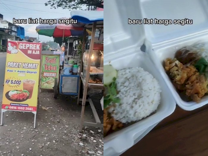 Viral Nasi Ayam Geprek Seporsi Cuma Rp5 Ribu, Netizen: Kalau di Kediri Jangan Heran