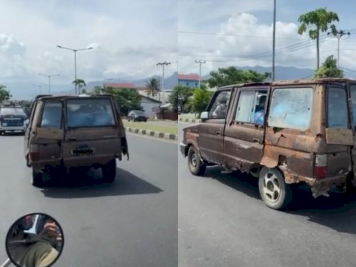 Viral Mobil Kijang 'Zaman Majapahit' Nyaris Rontok di Jalan, Warganet: Menolak Punah