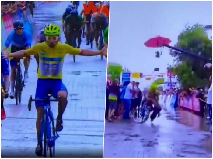 Niat Foto, Istri Tertabrak Suami yang Rayakan Kemenangan Balap Sepeda di Garis Finis