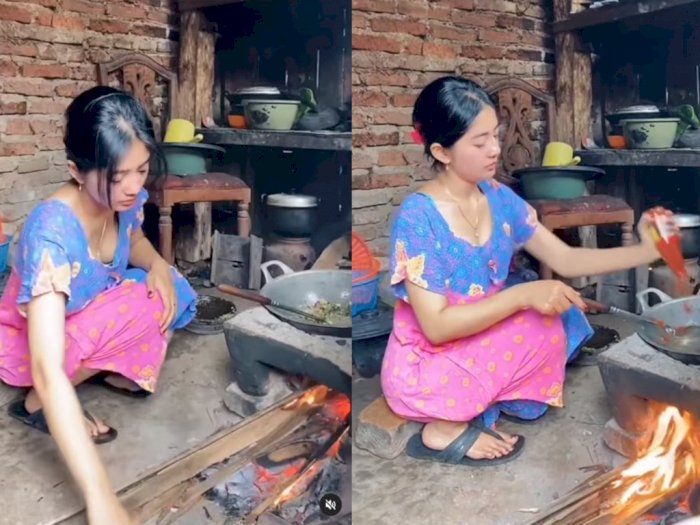 Viral Wanita Cantik Masak Seafood Pakai Kayu Bakar, Warganet Sebut Cuma Buat Konten