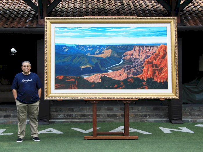 SBY Pamer Lukisan Raksasa Pemandangan Grand Canyon, Banjir Pujian dari Netizen