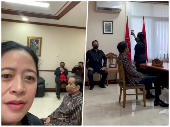 Saat Presiden Jokowi Ngobrol Serius dengan Megawati, Puan Maharani Asyik Nge-Vlog