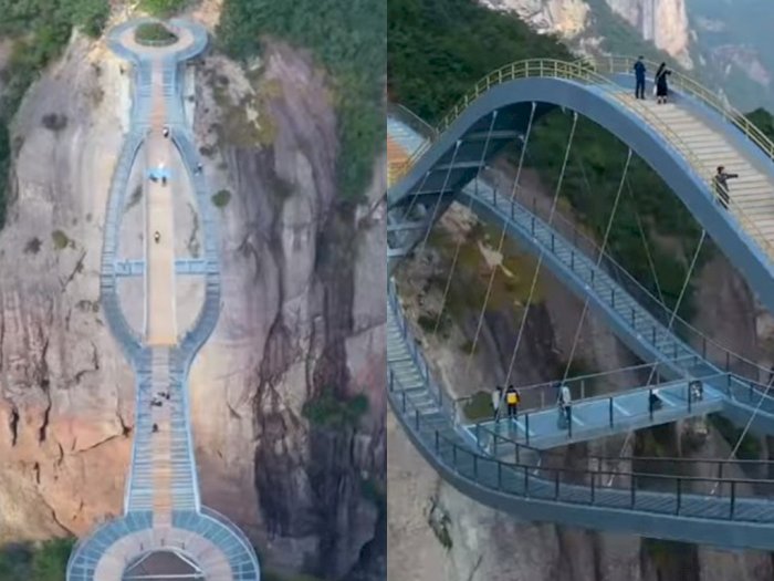 Melihat Pemandangan Indah dari Jembatan Lengkung China, Incaran Wisatawan