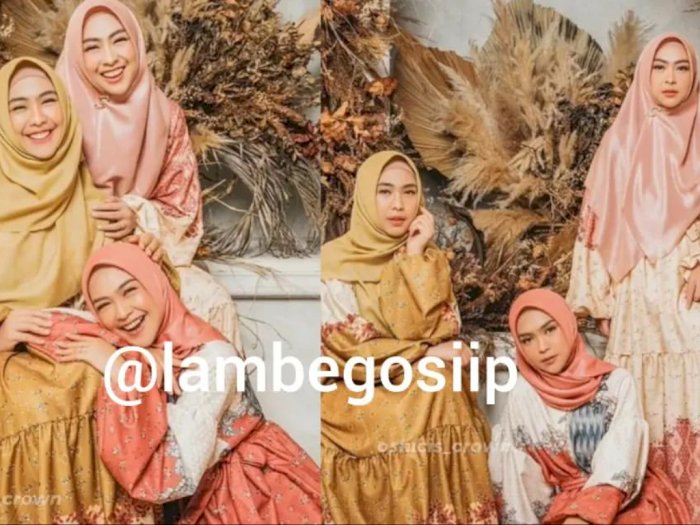 Ekspresi Ria Ricis, Oki Setiana Dewi dan Shindy Putri bak Anak Kembar, Cantik dan Sholehah