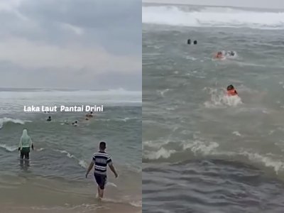 Terseret Ombak saat Foto di Pantai Drini Jogja, 1 Wisatawan Tewas dan 1 Hilang