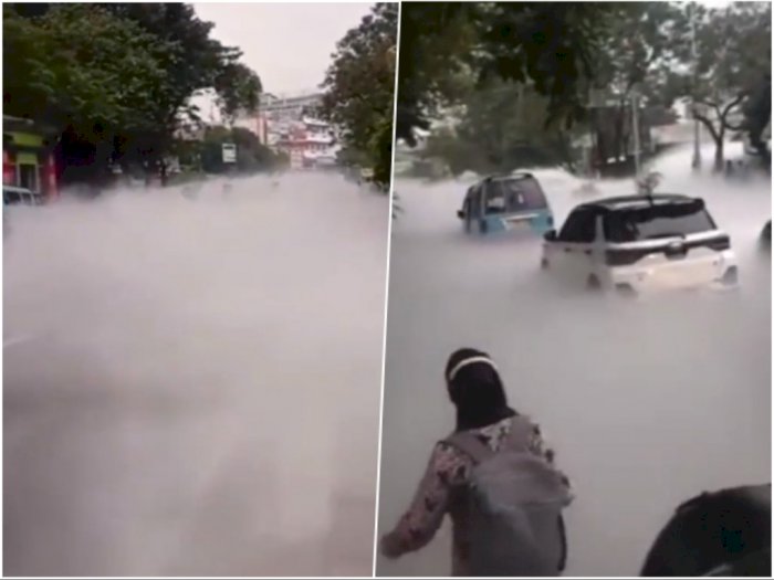 Diduga Gas Bocor di Cimone Tangerang, Jalanan Jadi Berkabut dan Macet, Warga Panik!