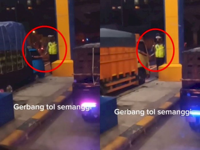 Aksi Oknum Polisi yang 'Ramah', Kerap 'Salaman' di Depan Gerbang Tol Bersama Supir Truk
