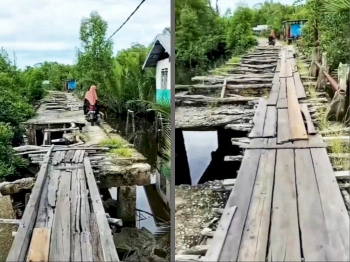 Jembatan “Sakaratul Maut” Akhirnya Diperbaiki, Sebelumnya Melintas di Sini Taruhan Nyawa