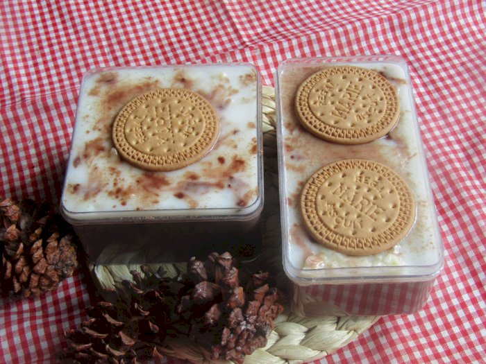 Resep Dessert Box 'Puding Milo Marble Cheese Regal', Praktis Bisa untuk Ide Jualan