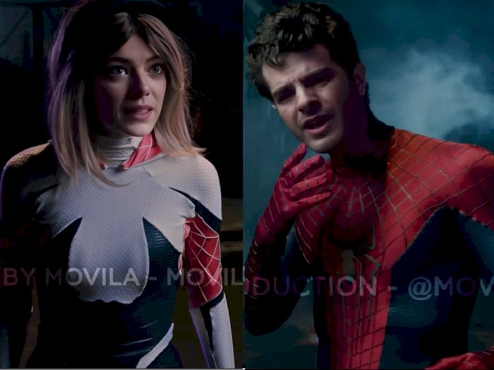 Adegan Post Credit 'No Way Home' Buatan Fans, Spider-Man Garfield Syok Bertemu Spider-Gwen