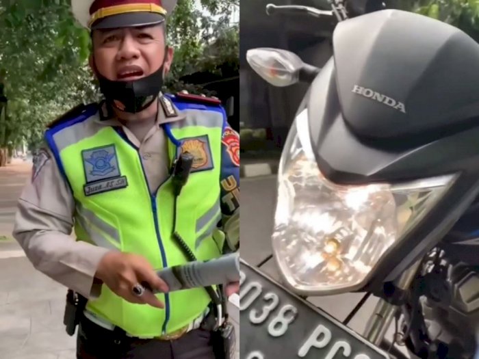 Pria Ini Debat dengan Polisi Usai Ditilang, Padahal Hidupkan Lampu Dekat saat Naik Motor