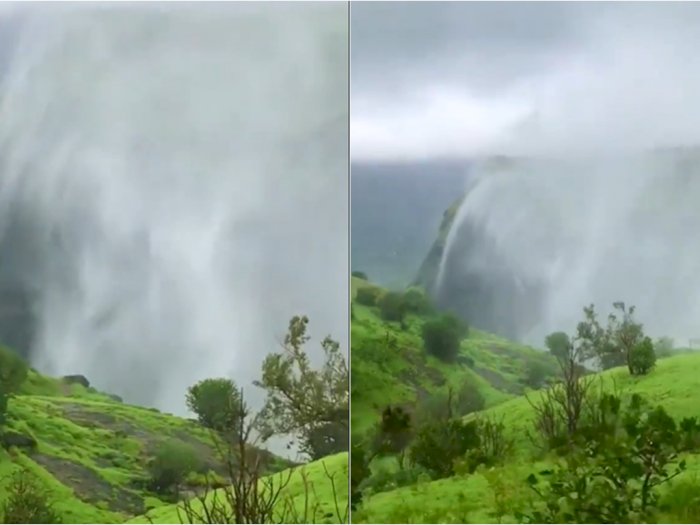 Unik! Air Terjun di India Ini Mengalir ke Atas, Diduga karena Hembusan Angin