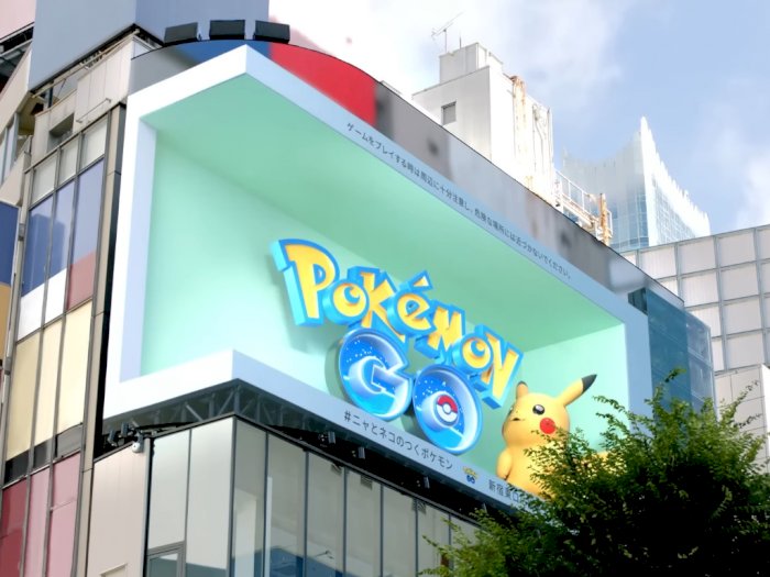 Eyegasm! Iklan Pokemon GO di Billboard 3D Jepang Manjain Mata Banget