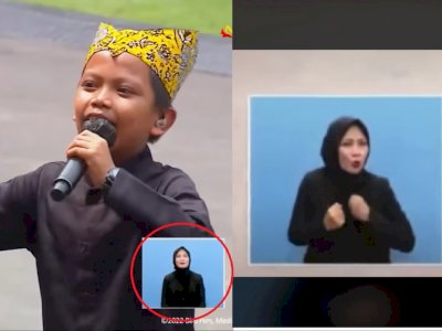 Viral Penerjemah Bahasa Isyarat TV Ikut Joget 'Ojo Dibandingke', Goyangannya Bikin Salfok