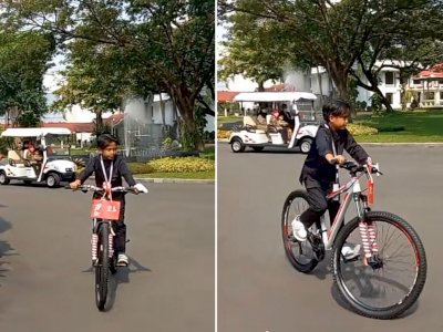 Farel Prayoga Diberikan Presiden Jokowi Sepeda setelah Sukses Bikin Ambyar Hut RI Ke-77