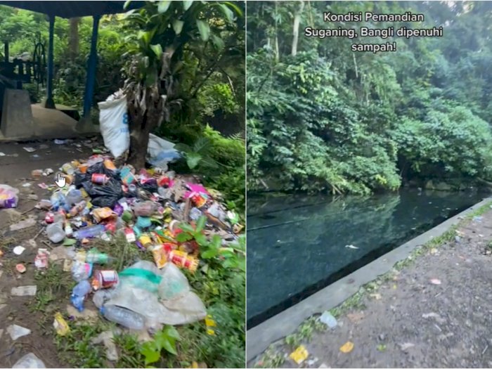 Penampakan Pemandian Suganing Bali Dipenuhi Sampah Wisatawan, Padahal Masuknya Gratis
