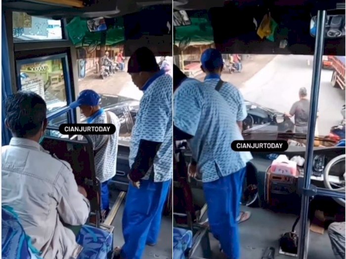 Emosi di Jalan, Bapak-Bapak Ini Marahi Sopir dan Pecahkan Kaca Bus, Publik Ikut Geram
