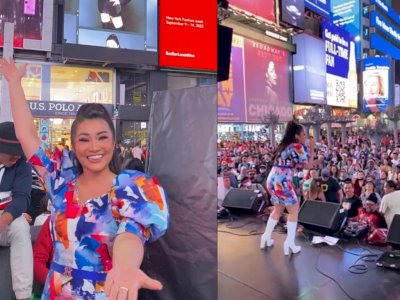 Fitri Carlina Dangdutan di New York Time Square, Bule-Bule Ikut Berjoget