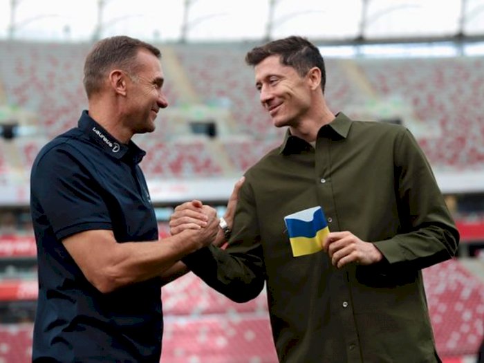 Jumpa Andriy Shevchenko, Lewandowski akan Pakai Ban Kapten Ukraina di Piala Dunia 2022
