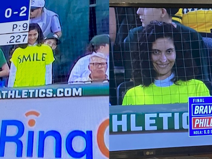 Ada Wanita Nonstop Senyum di Pertandingan Baseball, Ternyata Gimmick Marketing Film Horor