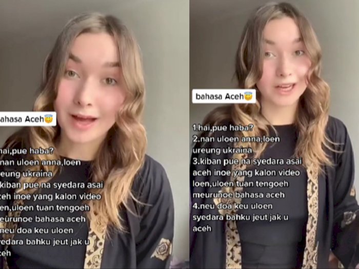 Viral di TikTok, Gadis Cantik Ukraina Belajar Bahasa Aceh, Netizen Berebut Mau Ngebimbing
