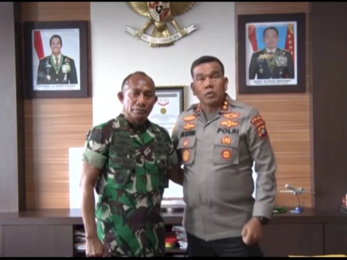 Kapolda Papua Barat Temui Pangdam Usai Viral Oknum Polisi Jilat Kue HUT TNI
