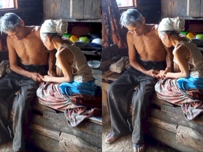 Romantis! Sambil Duduk, Kakek Sabar Pijat Tangan Istrinya: Bukti Cinta Apa Adanya
