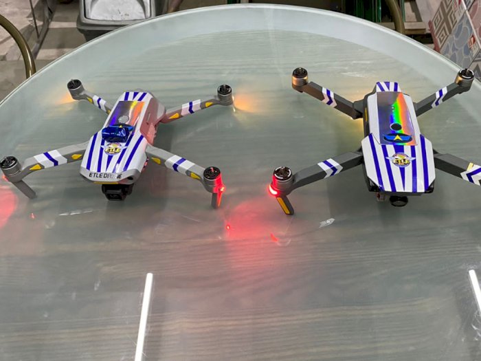 Polda Jateng Pakai Drone Lengkap dengan Lampu Strobo untuk Tilang E-TLE