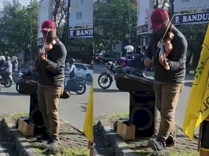 Aksi Musisi Jalanan di Bandung Mainkan Lagu Naruto Pakai Biola, Bikin Merinding!