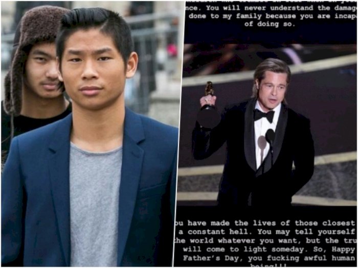 Anak Angkat Brad Pitt Diduga Unggah Foto Ayahnya saat di Oscar dengan Marah dan Kata Kasar