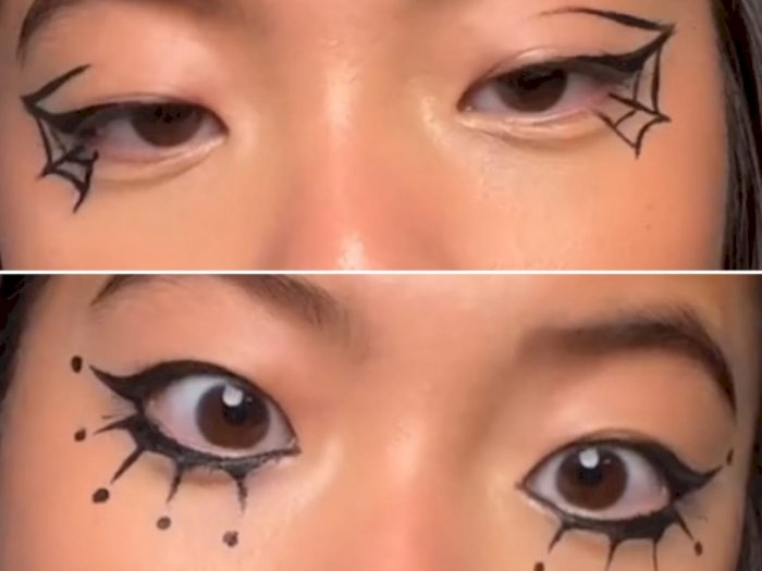 Sambut Halloween, Yuk Intip 3 Looks Eyeliner Makeup TikTokers: Spooky Season Is Coming!