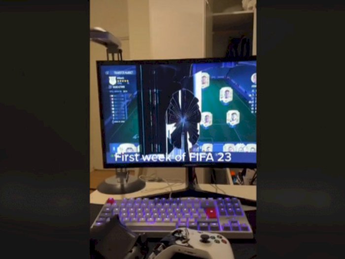 Kesal Main FIFA 23, Gamer Ini Rusak Setup Gaming Miliknya!
