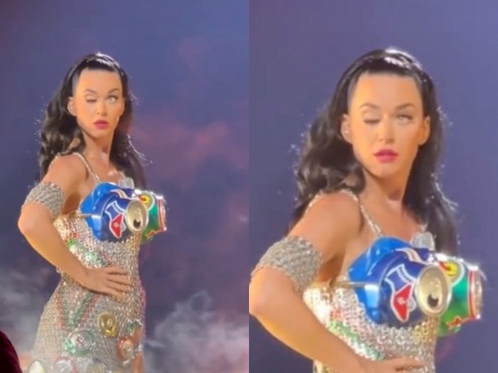 Momen Mata Katy Perry Gak Bisa Melek saat Konser, Kayak JB atau Keberatan Bulu Mata?