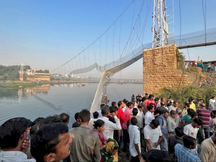 Jembatan Gantung di India Ambruk, Sedikitnya 141 Orang Meninggal Dunia