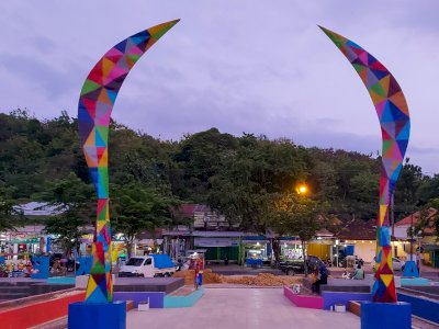 Taman Unik di Sampang Madura, Ada Patung Karapan Sapi hingga Celurit Raksasa