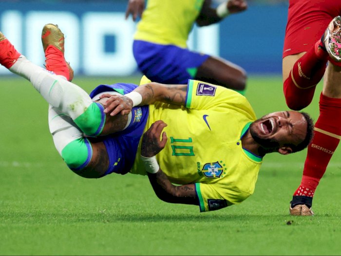 Baru Main Sekali di Piala Dunia 2022 Langsung Cedera Engkel, Neymar pun Menangis