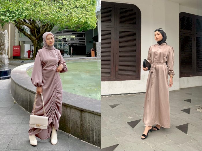 5 Model Gaun Bridesmaid Satin Polos Hijab, Simple dan Elegan!