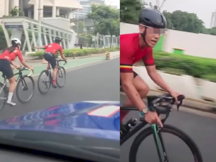 Viral Pesepeda Kepergok Lewat di Luar Jalur Sepeda, Ditegur Polisi Auto Gowes Kencang