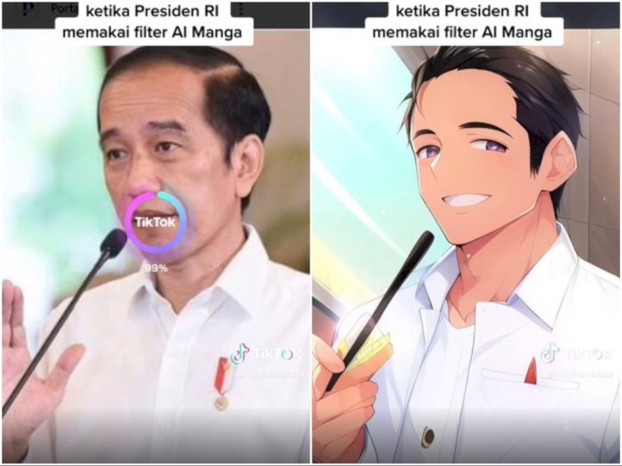 Wajah-wajah Presiden Indonesia Pakai Filter Anime di TikTok, Megawati Tidak Terduga!
