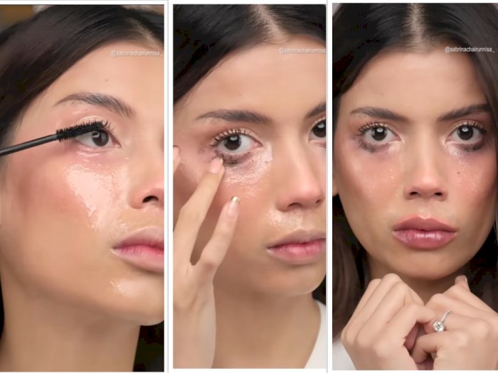 Sabrina Chairunnisa Ikut Tren Crying Makeup Look yang Viral, Hasilnya Kayak Nangis Beneran