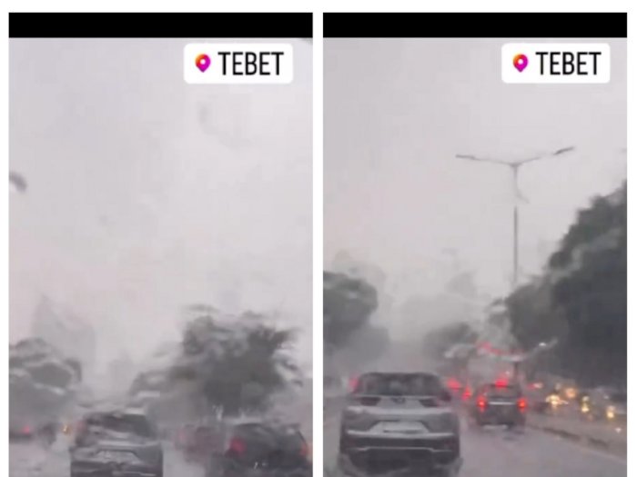 Jarang Terjadi, Hujan Es Kabarnya Guyur Tebet Jakarta Selatan